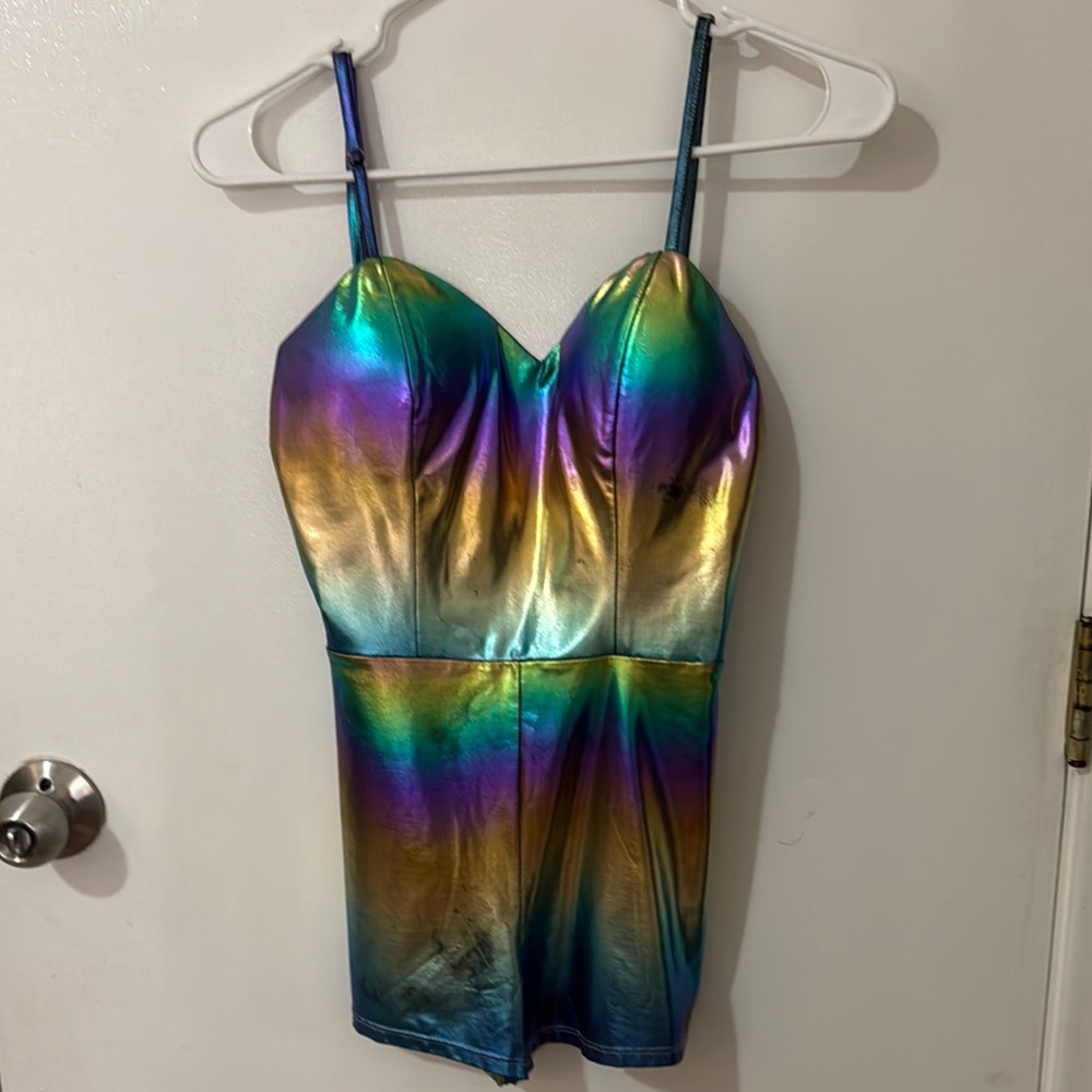 Charlotte Russe Multicolor Metallic Jumpsuit